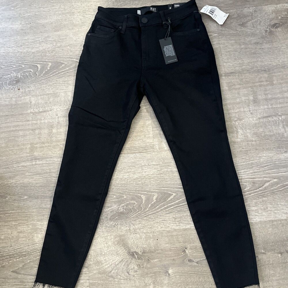 Kut From The Cloth Black High Rise Ankle Skinny Donna Jeans Women’s Size 2 P NWT
